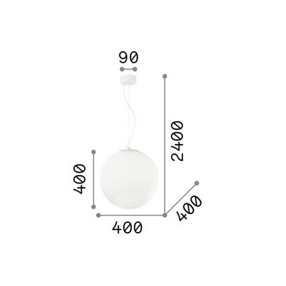 Hängeleuchte Bianco Weiß D: 40 Cm - Weiß, KONVENTIONELL, Glas (40/65/240cm) - Ideal Lux