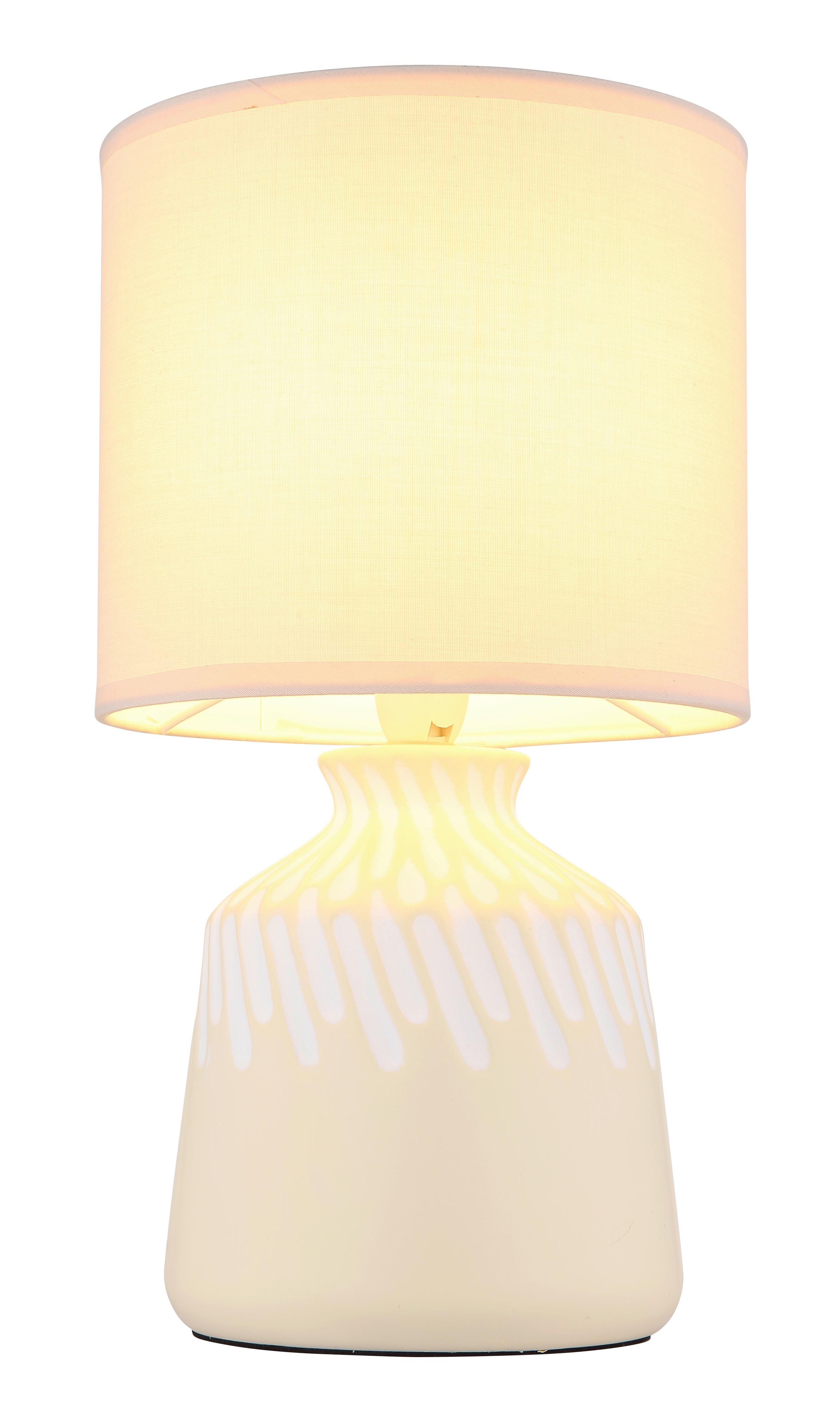 TISCHLEUCHTE Exkl. 1xE14 40W - Currygelb/Weiß, Basics, Keramik/Kunststoff (17,5/31,5cm) - Globo