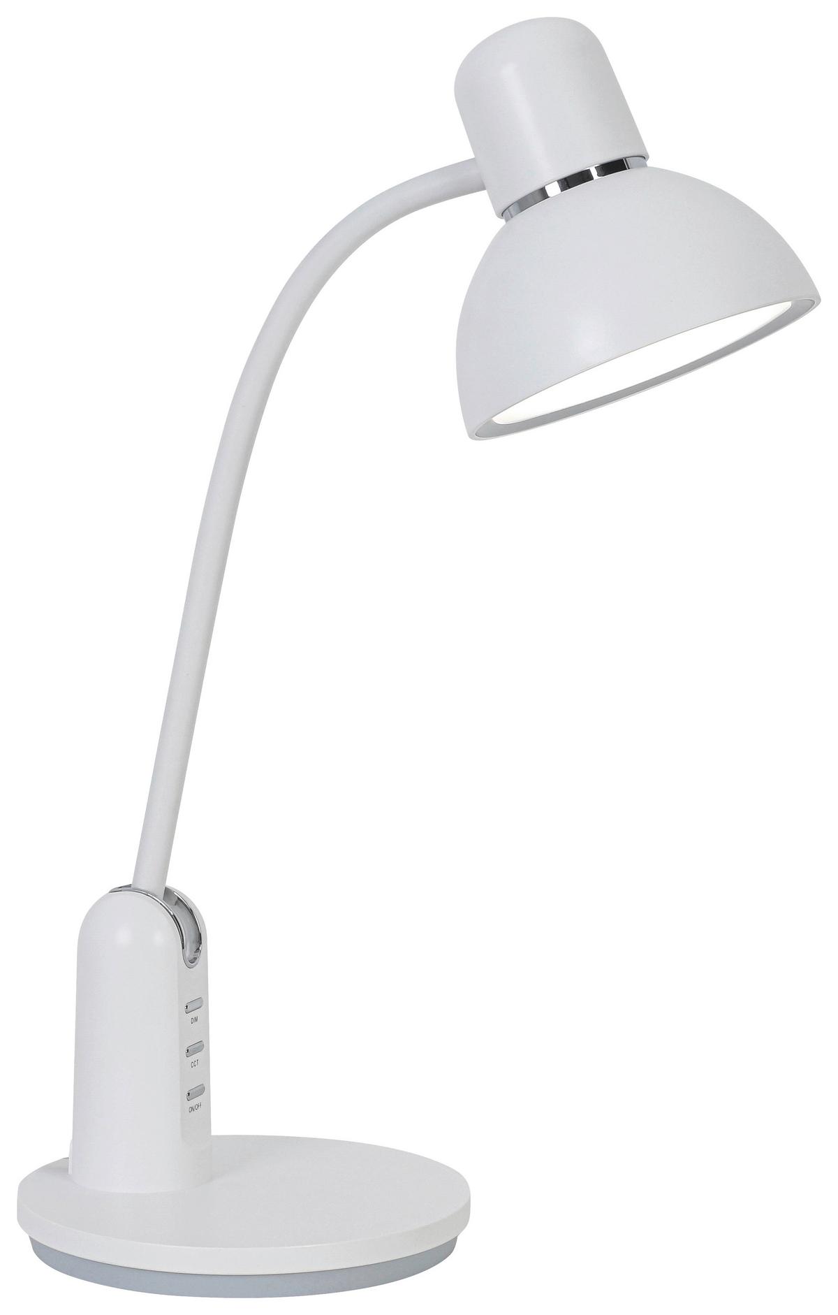 Led-schreibtischleuchte Luana - Chromfarben/Weiß, MODERN, Kunststoff (23,9/16,4/46,7cm) - Luca Bessoni