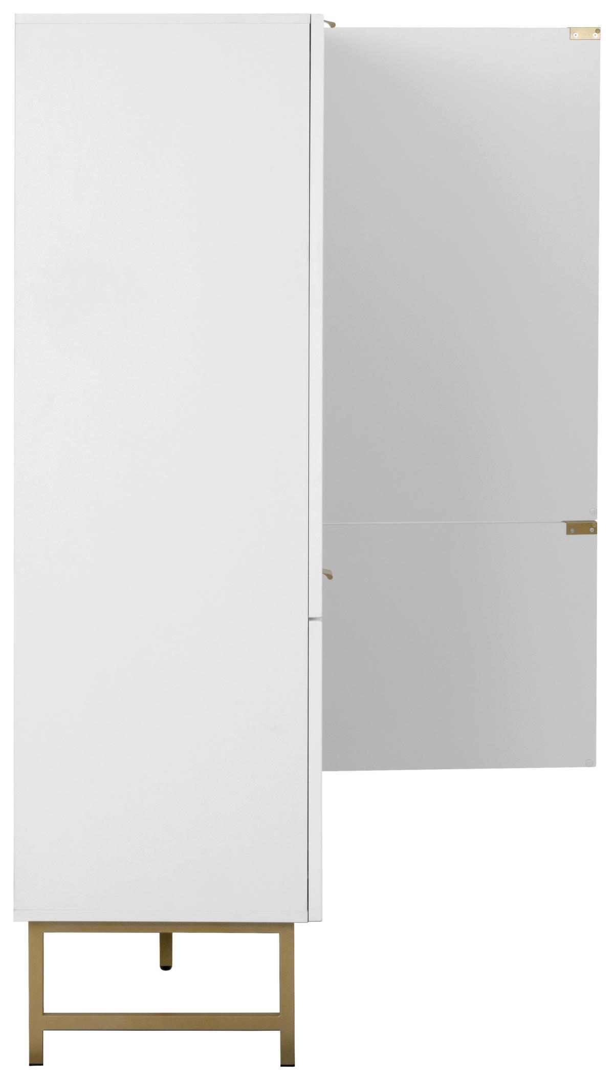 Highboard Edinburgh B: 100cm Weiß - Goldfarben/Weiß, Design, Holzwerkstoff (100/142/41cm) - MID.YOU