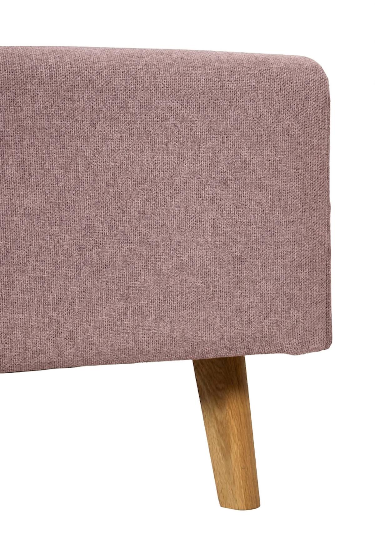 Polsterbett Rossva Lf: 200x200 Rosa - Hellrosa/Eichefarben, MODERN, Holz/Textil (200/200cm) - MID.YOU
