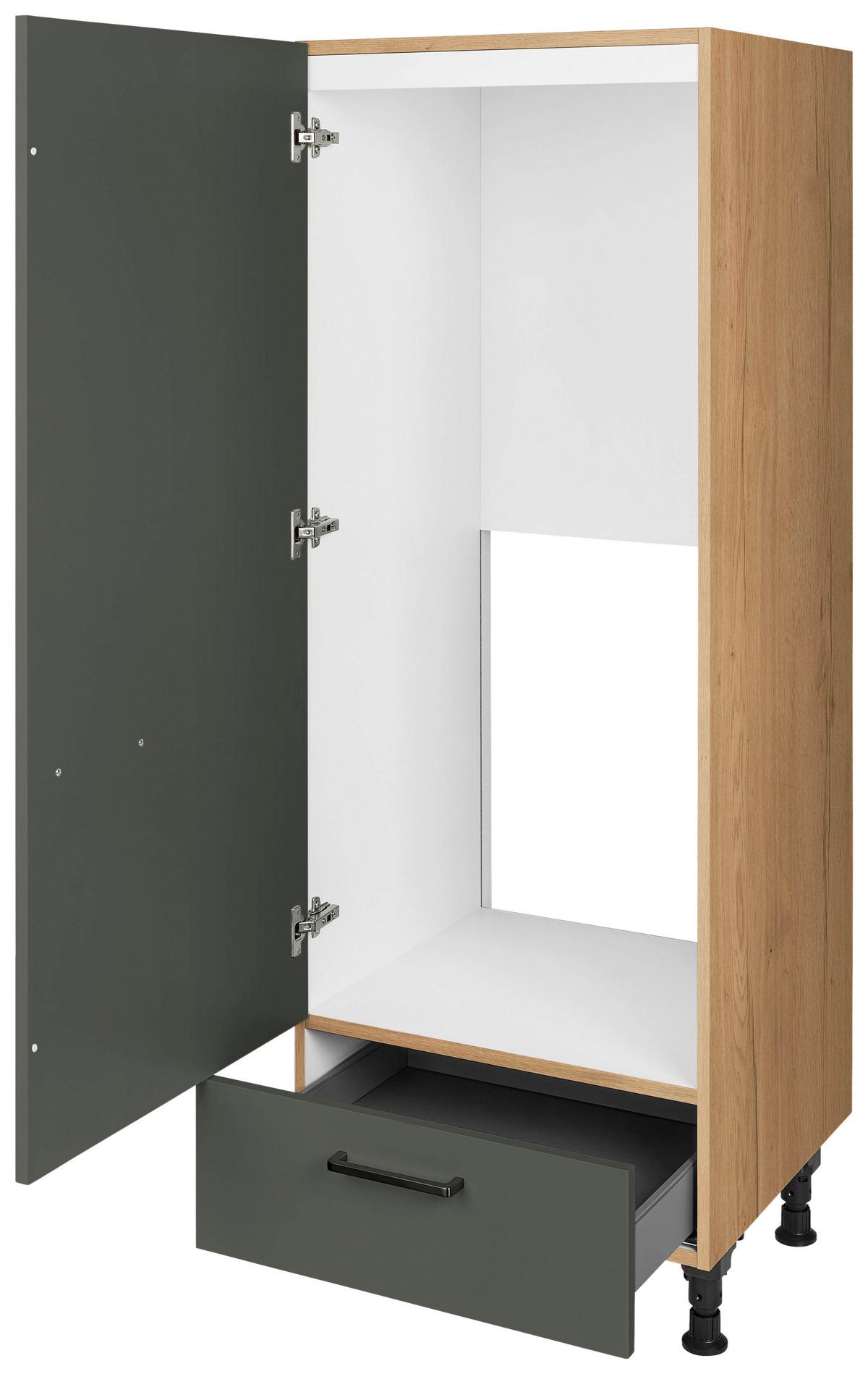 Geräteumbauschrank Easytouch - Eichefarben/Grün, MODERN, Holzwerkstoff (60/168/58cm) - Nobilia