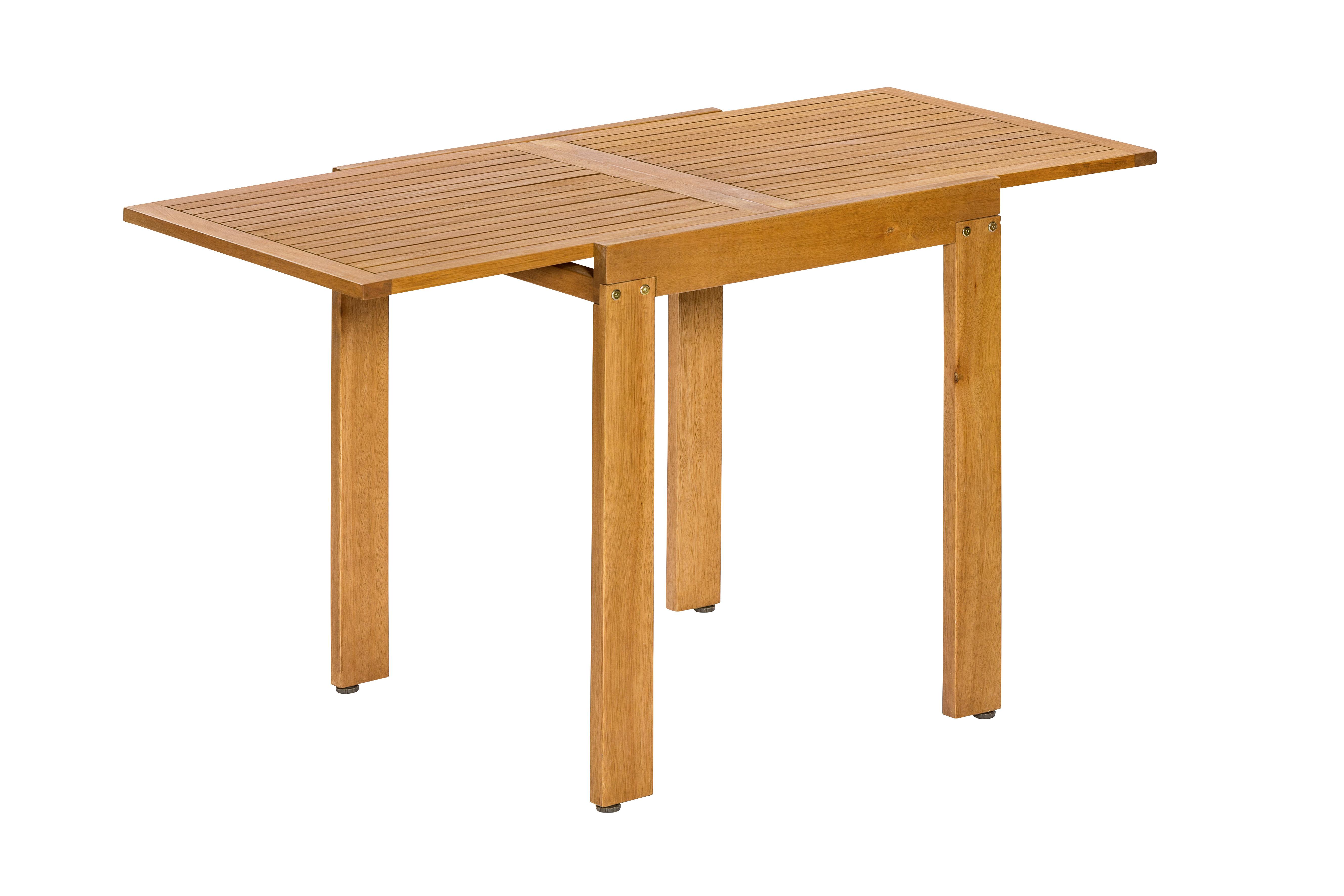 Balkontisch ausziehbar Eukalyptus Natur - Naturfarben, KONVENTIONELL, Holz (65/77,5/130cm) - Gardenson