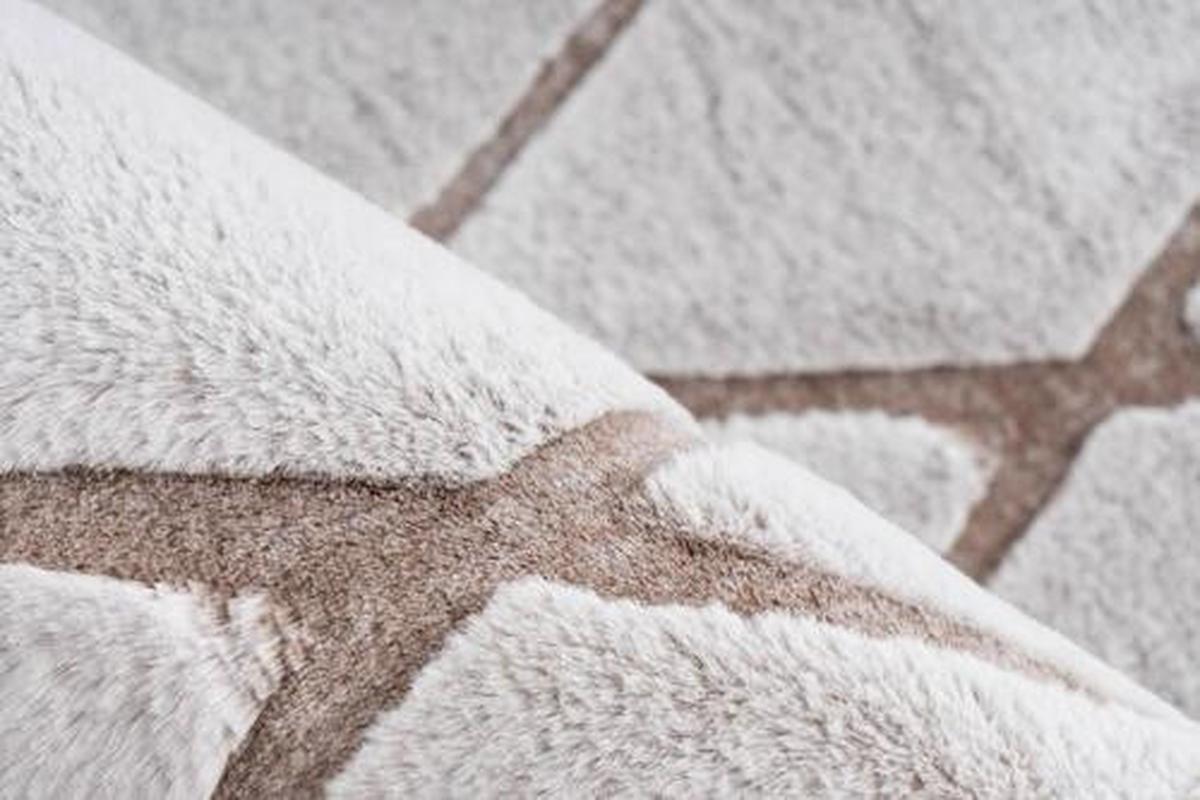 Hochflor Teppich Weiß/Beige Vivica 160x230 cm - Beige/Weiß, Design, Textil (160/230cm) - Kayoom