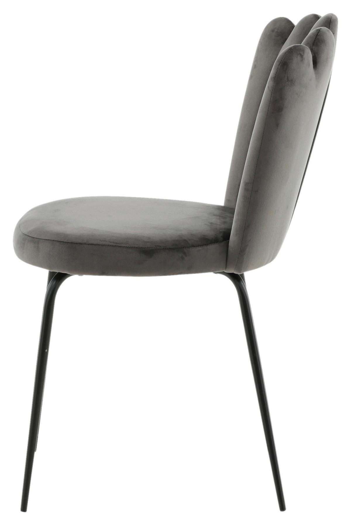 Stuhl-Set Limhamn - Schwarz/Grau, Design, Textil/Metall (44.5/82.5/54cm) - Livetastic