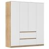 Drehtürenschrank Mainz Eichefarben B: 181 Cm - Eichefarben/Weiß, Basics, Holzwerkstoff (181/210/54cm) - Rauch Möbel