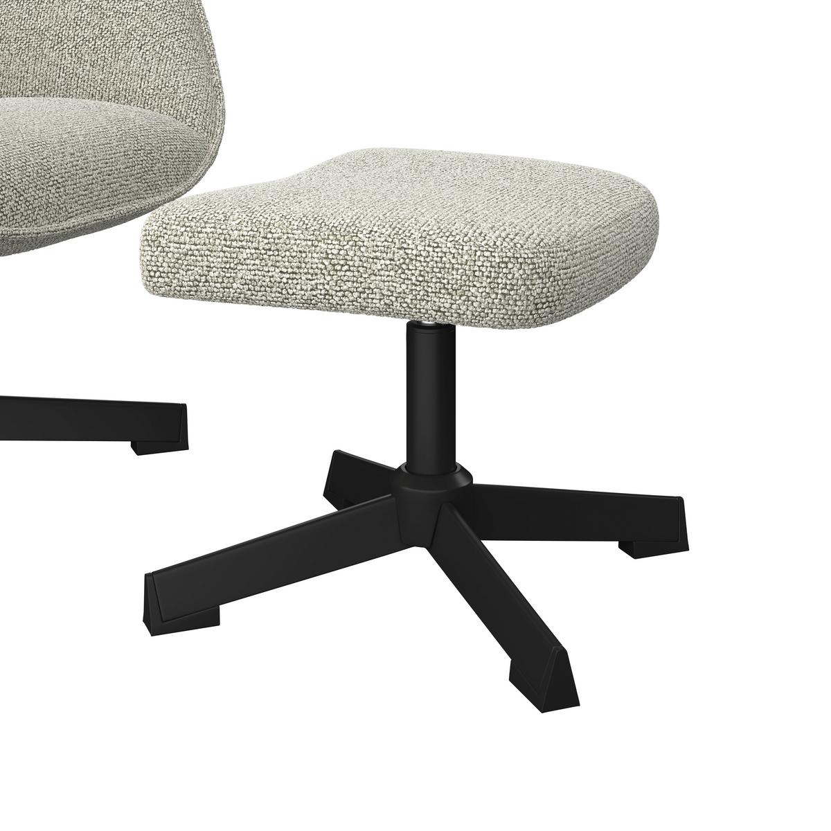 Relaxsessel Bogota beige, 360° drehbar - Beige/Schwarz, MODERN, Textil/Metall (76/101/86cm) - Luca Bessoni