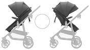 Kinderwagen Balu Premium 3in1 mit Babyschale + Sonnenschutz - Anthrazit/Schwarz, MODERN, Kunststoff/Metall (103/58/104cm) - Fillikid