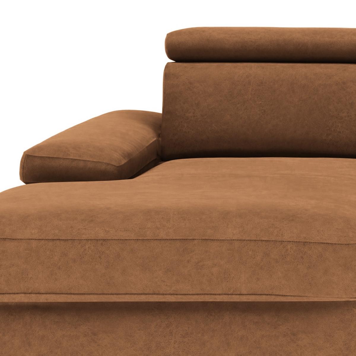 Ecksofa Elvis, Braun S: 182x259 Cm - Silberfarben/Braun, KONVENTIONELL, Textil (182/259cm) - Trendmanufaktur