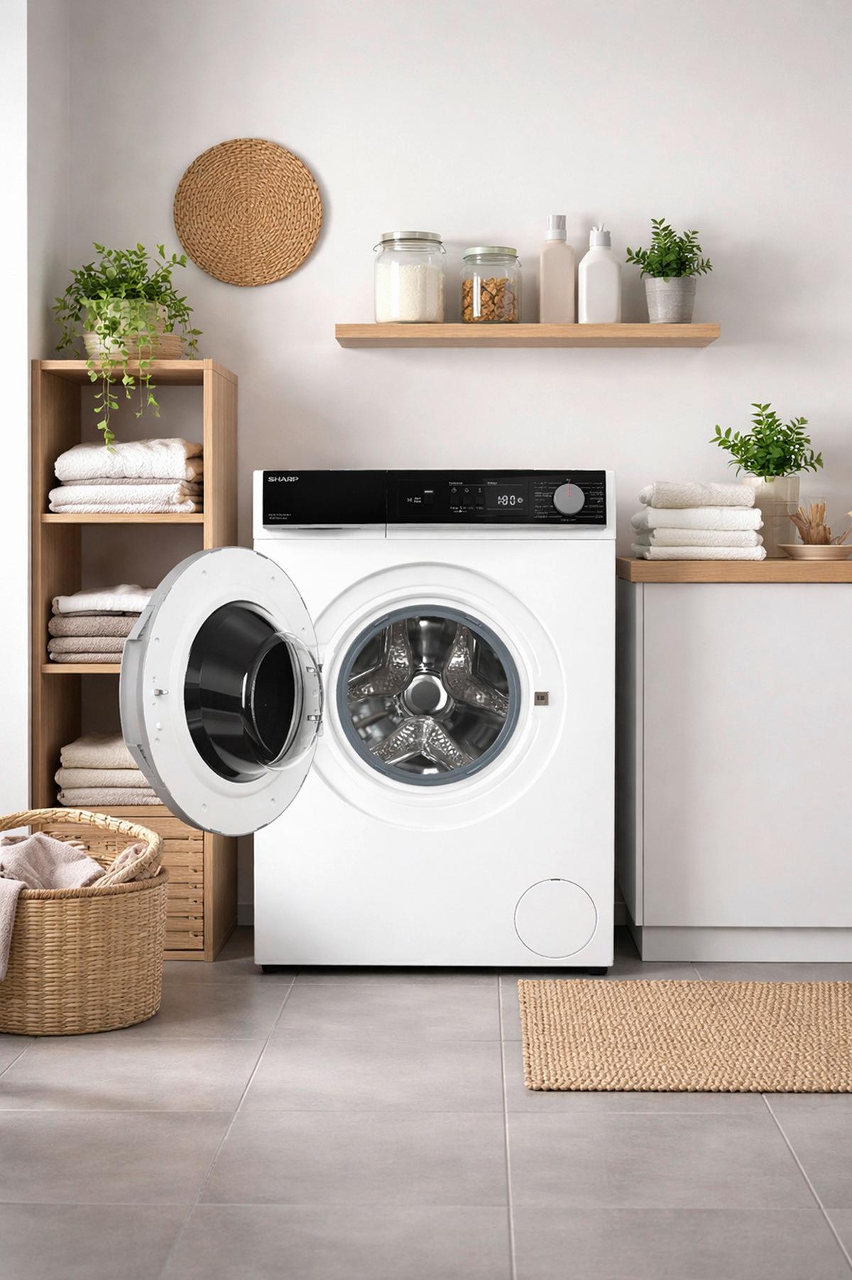 Waschmaschine Es-Nfa714bw1na-De Waschm. 7kg - Weiß, Basics, Kunststoff/Metall (59,7/84,5/52,7cm) - Sharp