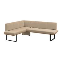 Eckbank Tristan Webstoff beige, S:175x225cm - Beige/Schwarz, MODERN, Holz/Textil (175/225cm) - James Wood