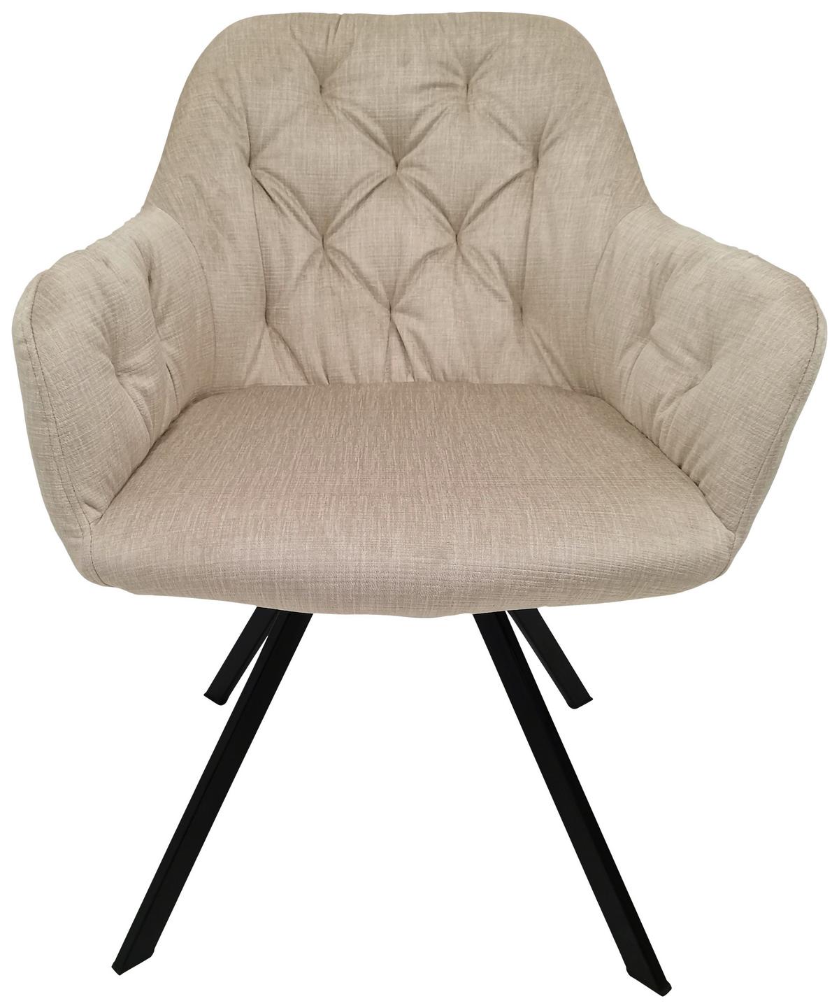 SADA ŽIDLÍ S PODRUČKAMI GEORGIA - černá/béžová, Moderní, kov/textil (57/85/62cm) - MID.YOU