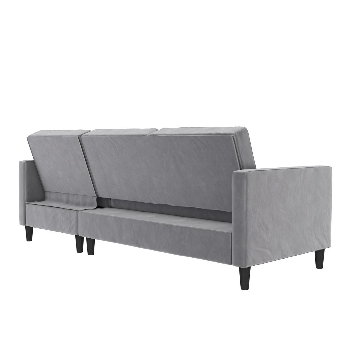Ecksofa Palermo Grau, mit Stauraum - Schwarz/Grau, Basics, Textil (213/154cm) - Livetastic