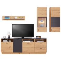 Wohnkombination Modern 4 Tlg. Tonale 3, Eiche Dekor/grau - MODERN (240,4/207,6/40cm)