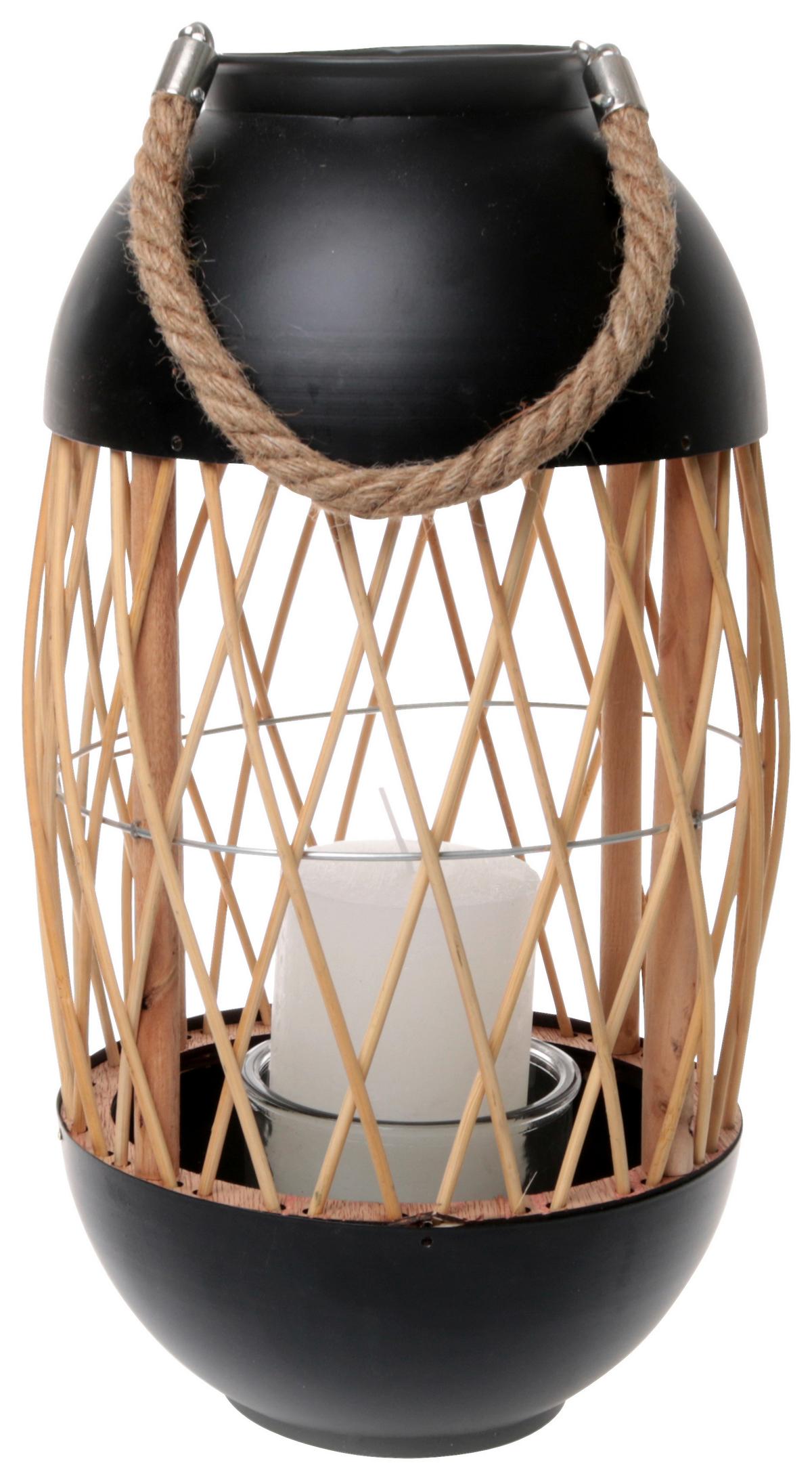 Mécsestartó Albrecht - natúr/fekete, Konventionell, textil/természetes anyagok (20/58cm) - Luca Bessoni