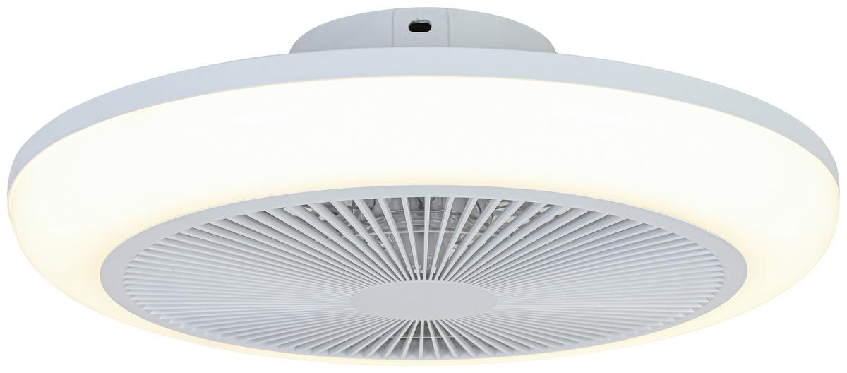 STROPNÍ VENTILÁTOR OLIVER - bílá/průhledné, Moderní, kov/plast (46/14,5/14,5cm) - Mömax