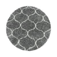 Webteppich Grau Naturfaser Salsa Ø 200 cm - Grau, Design, Textil (200cm)