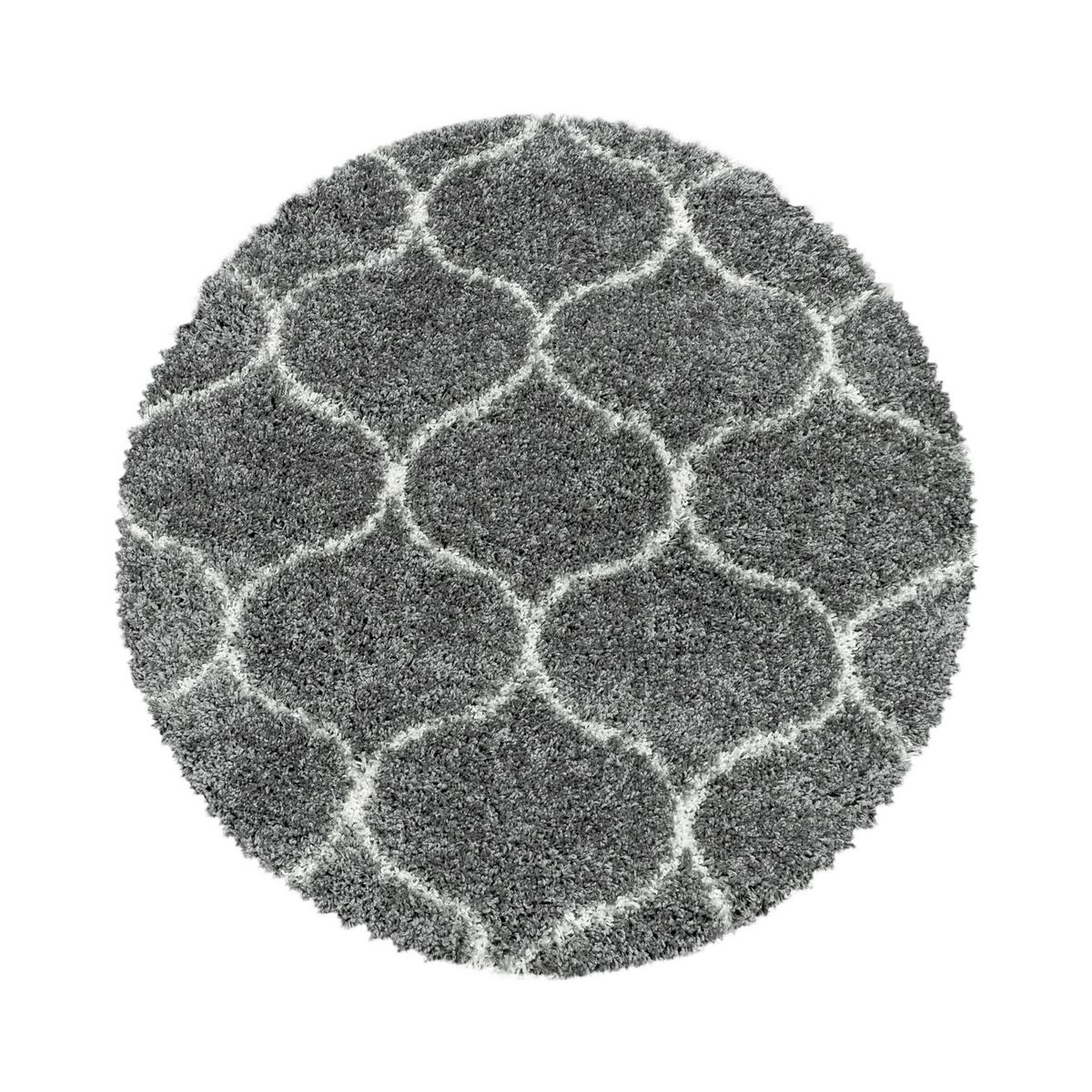Webteppich Grau Naturfaser Salsa Ø 200 cm - Grau, Design, Textil (200cm)