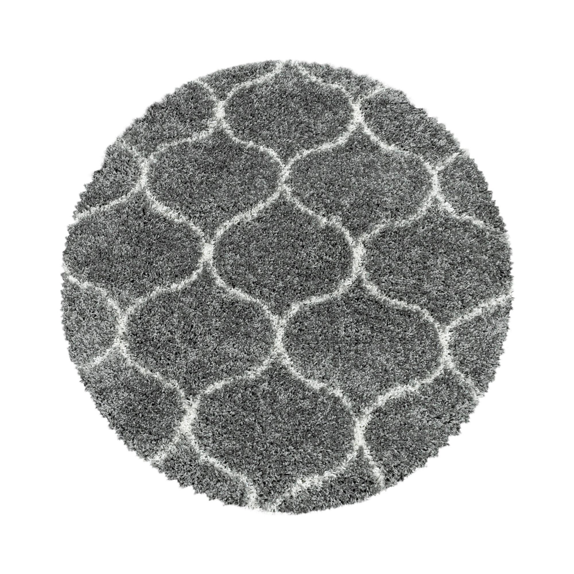 Webteppich Grau Naturfaser Salsa Ø 160 cm