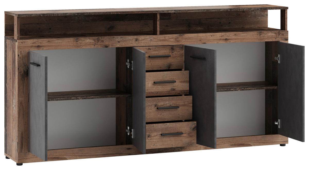 Sideboard Lupo - Alteiche/Anthrazit, Design, Holzwerkstoff (190/96/32cm) - MID.YOU