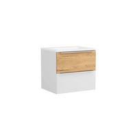 WASCHTISCHKOMBI Verona Weiß/Wildeiche B: 60cm - Wildeiche/Weiß, Trend, Holzwerkstoff/Stein (60/54/47cm) - Held