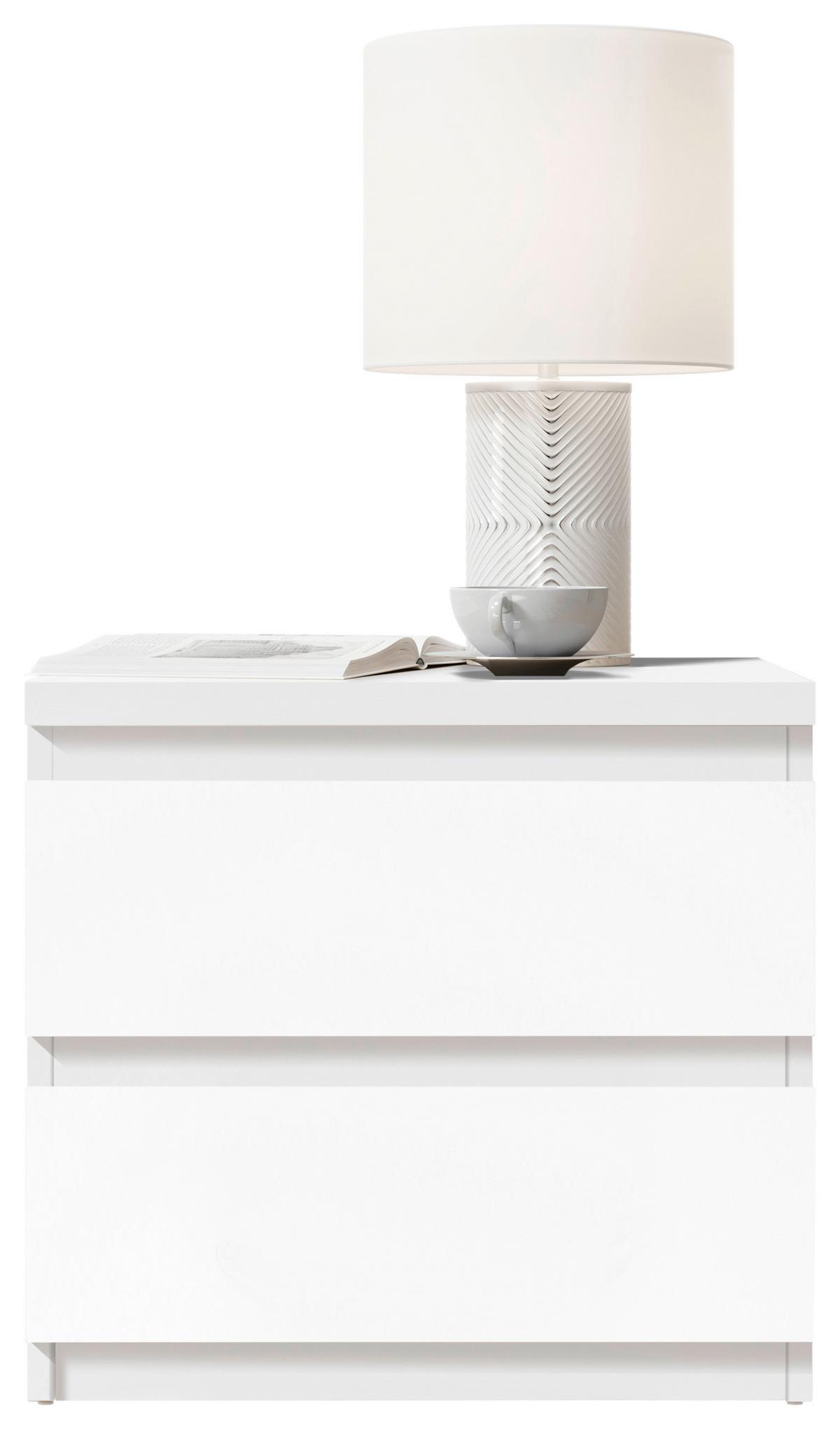 Nachtkästchen Olli B: 45 Cm Weiß - Schwarz/Weiß, Basics, Holzwerkstoff (45/43,6/38cm) - MID.YOU