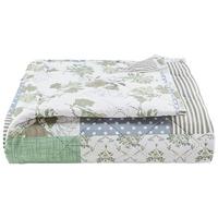Tagesdecke Kamila 220x240 cm Blau/Grün/Weiß - Blau/Weiß, ROMANTIK / LANDHAUS, Textil (220/240cm) - James Wood