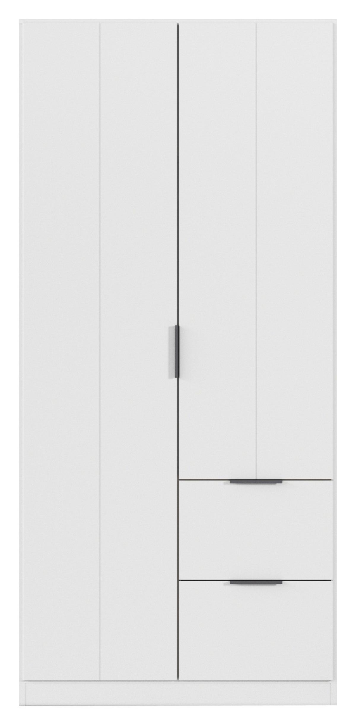 DREHTÜRENSCHRANK Ella Weiß B: 91cm - Weiß, MODERN, Holzwerkstoff (91/197/54cm) - Rauch Möbel