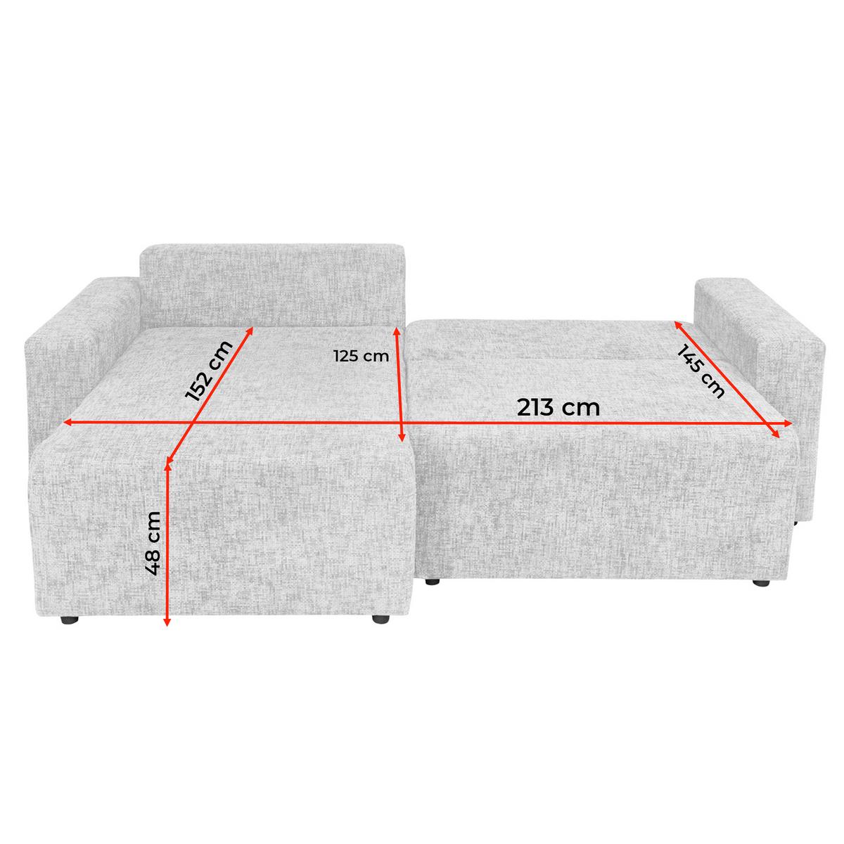 Ecksofa Dallas Struktur Rosa 258x173 Cm - Schwarz/Rosa, MODERN, Holz/Kunststoff (258/173cm)