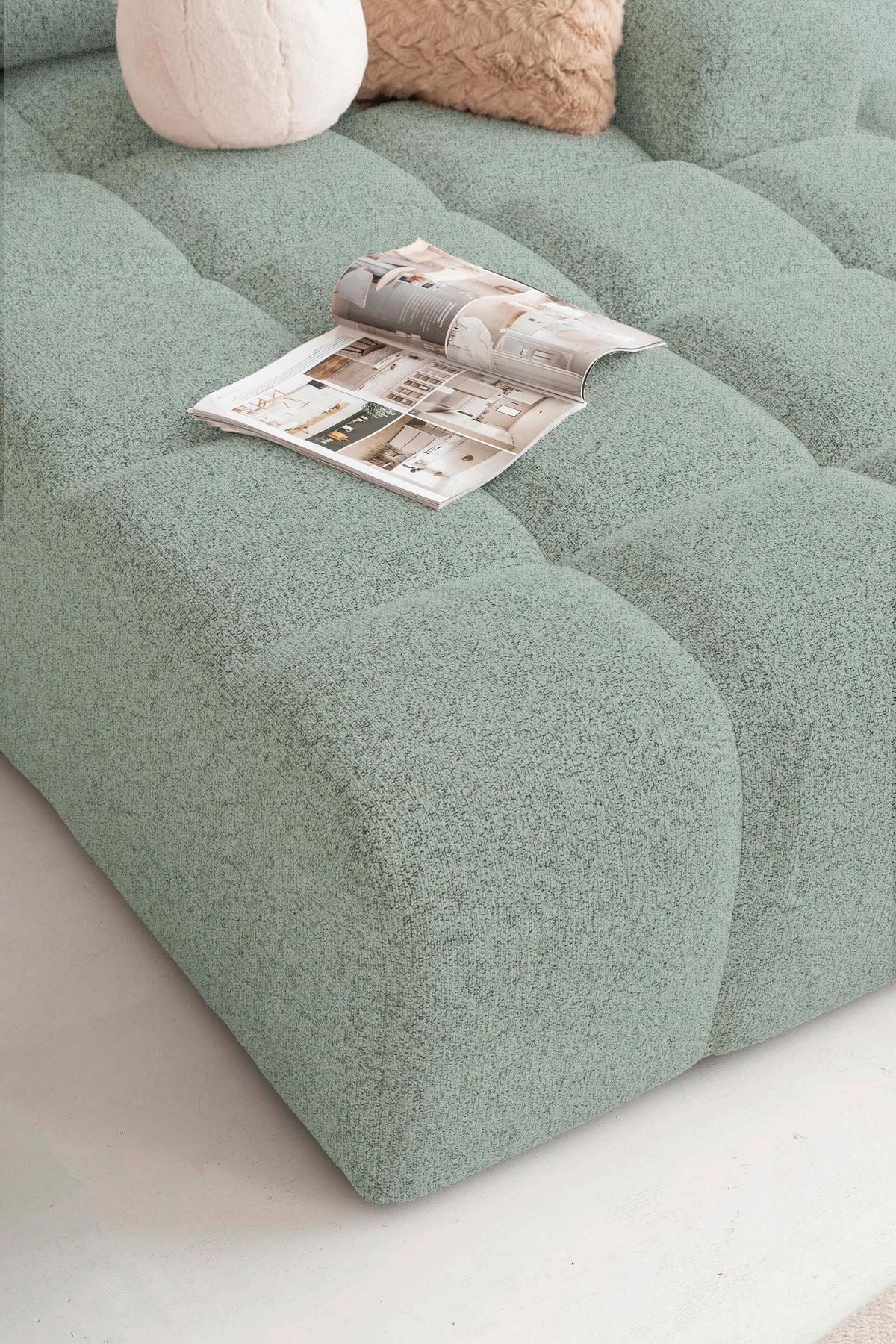 Ecksofa Lulu Türkis S: 268x184cm - Türkis/Schwarz, Design, Textil (268/184cm) - MID.YOU