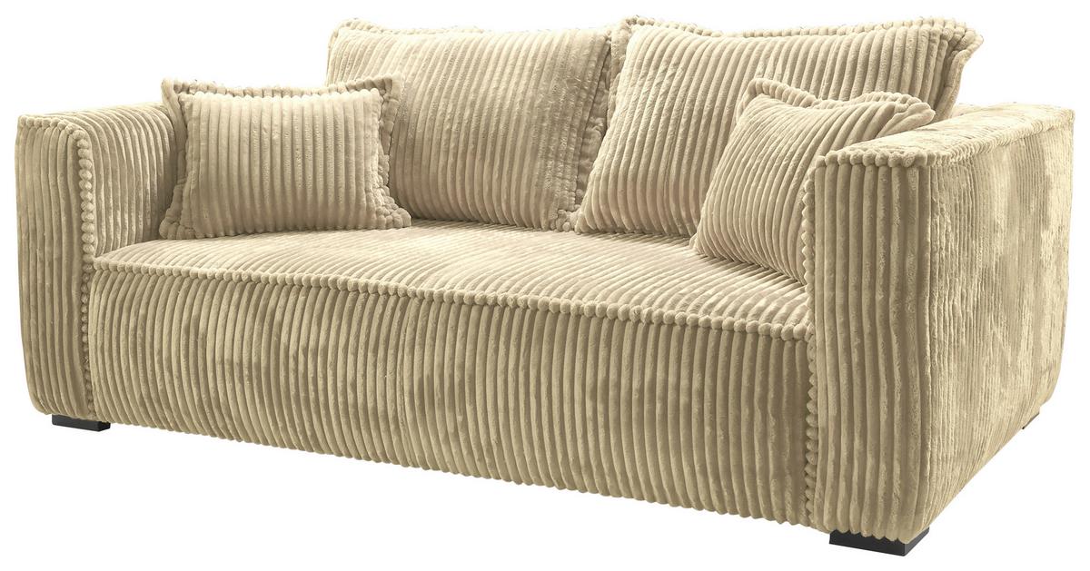 Sofa Modena Inkl. Kissen Beige, B: 223 Cm - Beige/Schwarz, Design, Textil (223/95/121cm) - MID.YOU