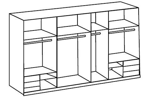 Schwebetürenschrank mit Laden 350cm Level 36a, Graphit/Eiche - Eichefarben/Graphitfarben, Basics, Holzwerkstoff (350,00/216,00/65,00cm) - MID.YOU