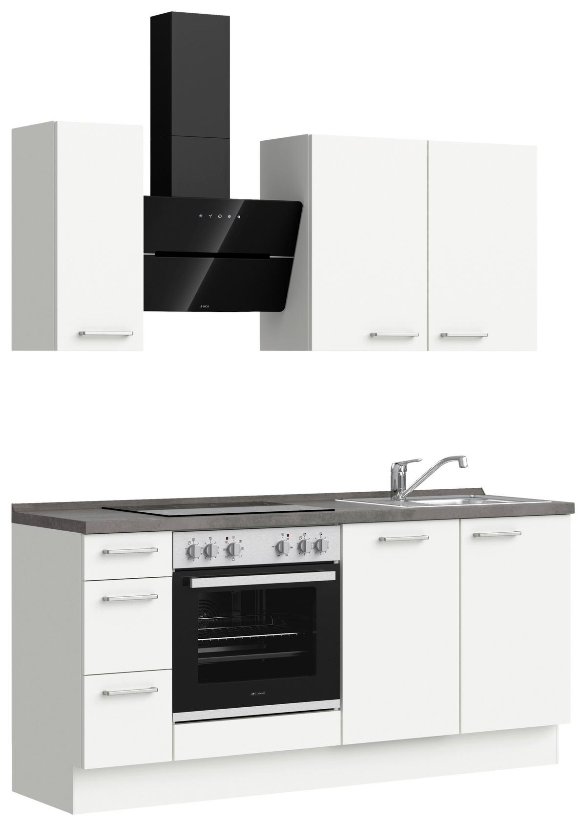 KÜCHENLEERBLOCK TOUCH HIGH - LINE, H1 LINKS - Weiß/Grau, MODERN, Holzwerkstoff (180cm) - Nobilia