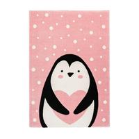 Kinderteppich Pinguin Rosa Gidya 80x150 cm - Rosa, Trend, Kunststoff (80/150cm)