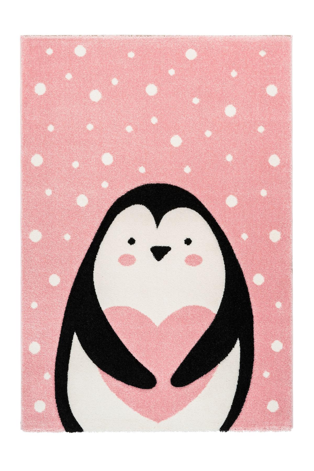 Kinderteppich Pinguin Rosa Gidya 80x150 cm - Rosa, Trend, Kunststoff (80/150cm)