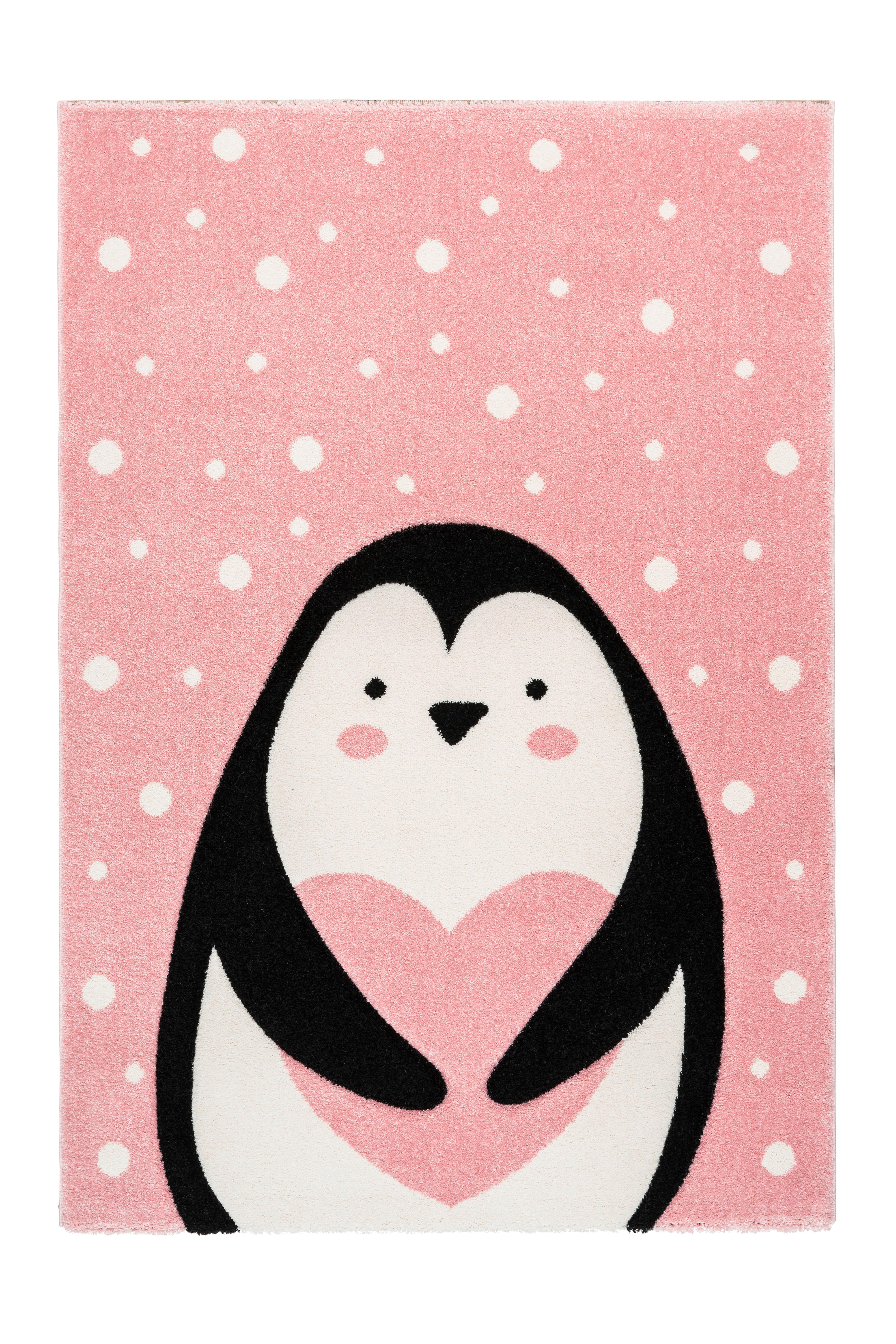 Kinderteppich Pinguin Rosa Gidya 80x150 Cm