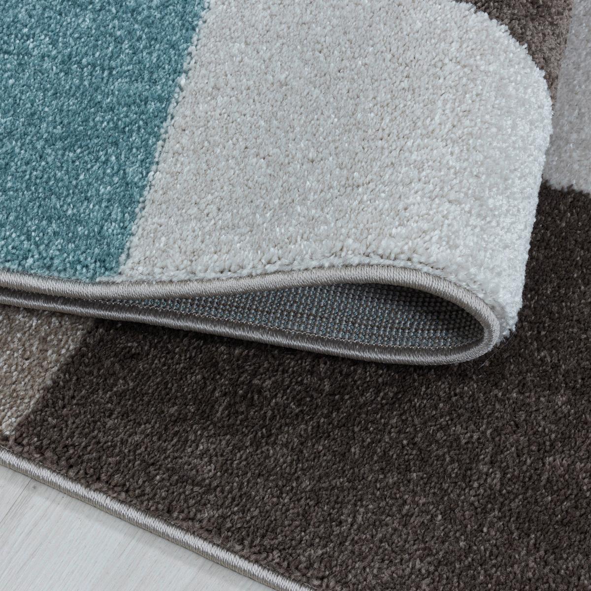 Webteppich Blau/Grau/Weiß Naturfaser Efor 140x200 cm - Blau, Design, Textil (140/200cm)