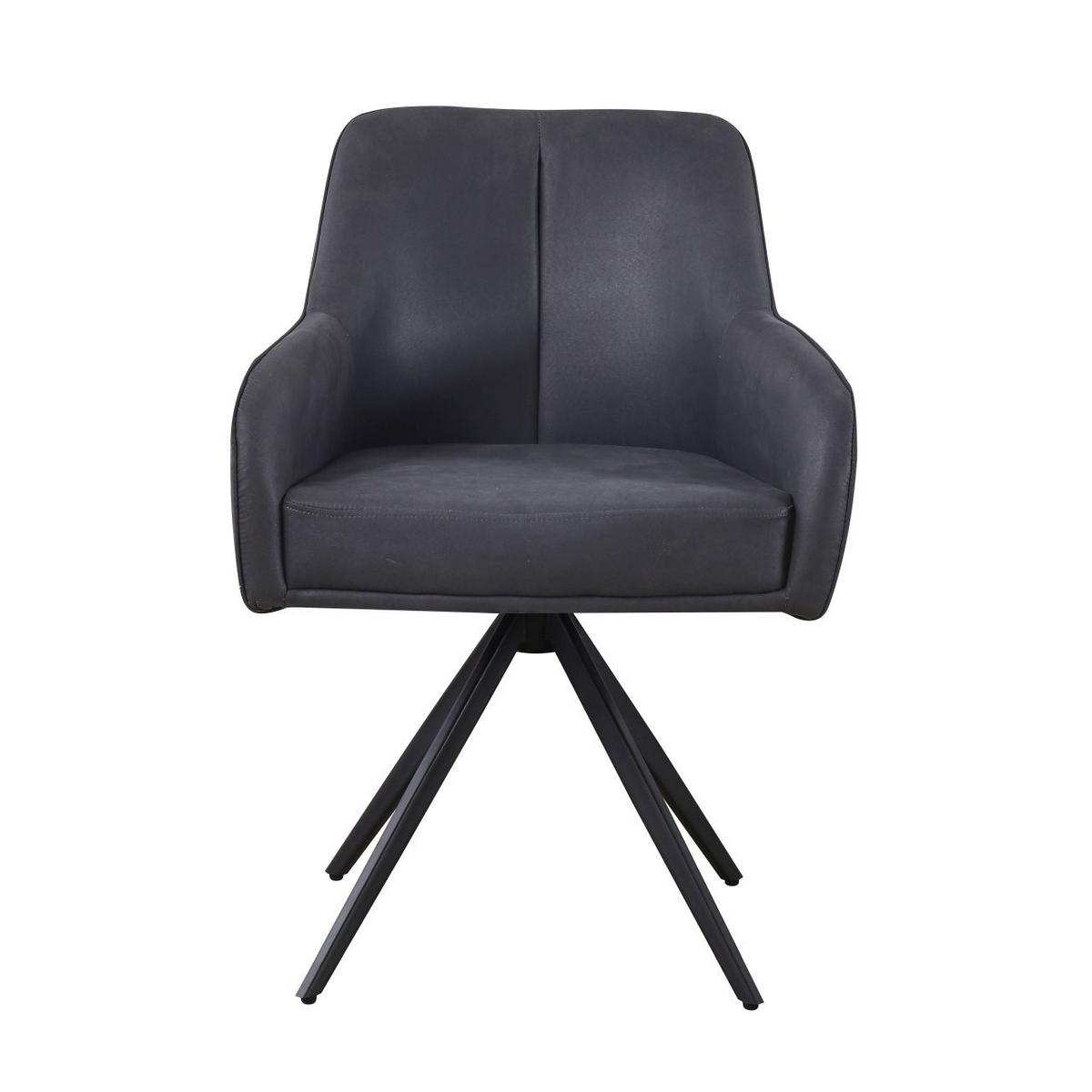 Armlehnstuhl Zwei Schwarz B: 62 cm - Schwarz, MODERN, Holz/Textil (62/83/62cm) - Livetastic