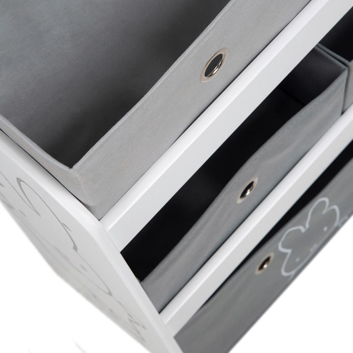 Kinderregal 450159d210 Miffy - Weiß/Grau, Basics, Holzwerkstoff/Textil (63,5/67/29,5cm) - Roba