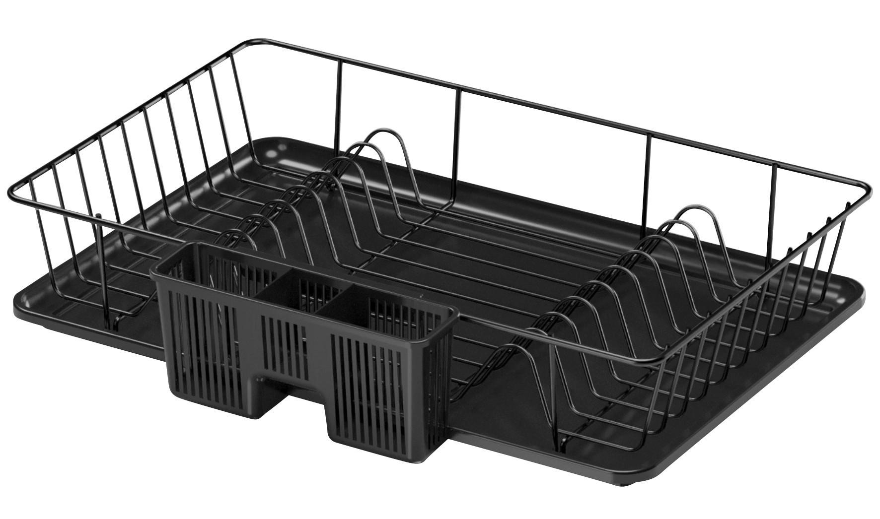 Geschirrabtropfkorb Alexis - Schwarz, KONVENTIONELL, Metall (49/32/9cm) - James Wood