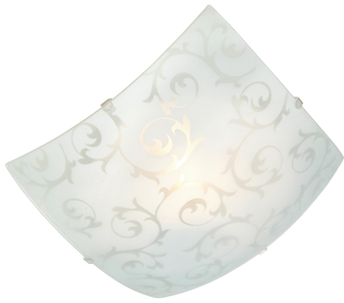 Deckenleuchte Julia L: 25 cm mit Floralen Ornamenten - Weiß, KONVENTIONELL, Glas/Metall (25/25/8cm) - James Wood