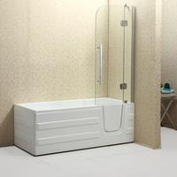 Badewanne Paros Lxbxh: 170x76x61 Cm Acryl, Mit Türe & Schürze - Weiß, MODERN, Kunststoff (170/76/61cm)
