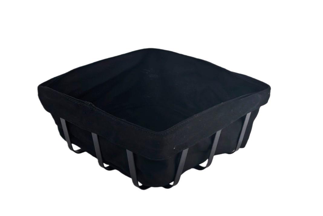 Košík na chléb MICHI MICHI - černá, Moderní, kov/textil (22/22/9cm) - Mömax