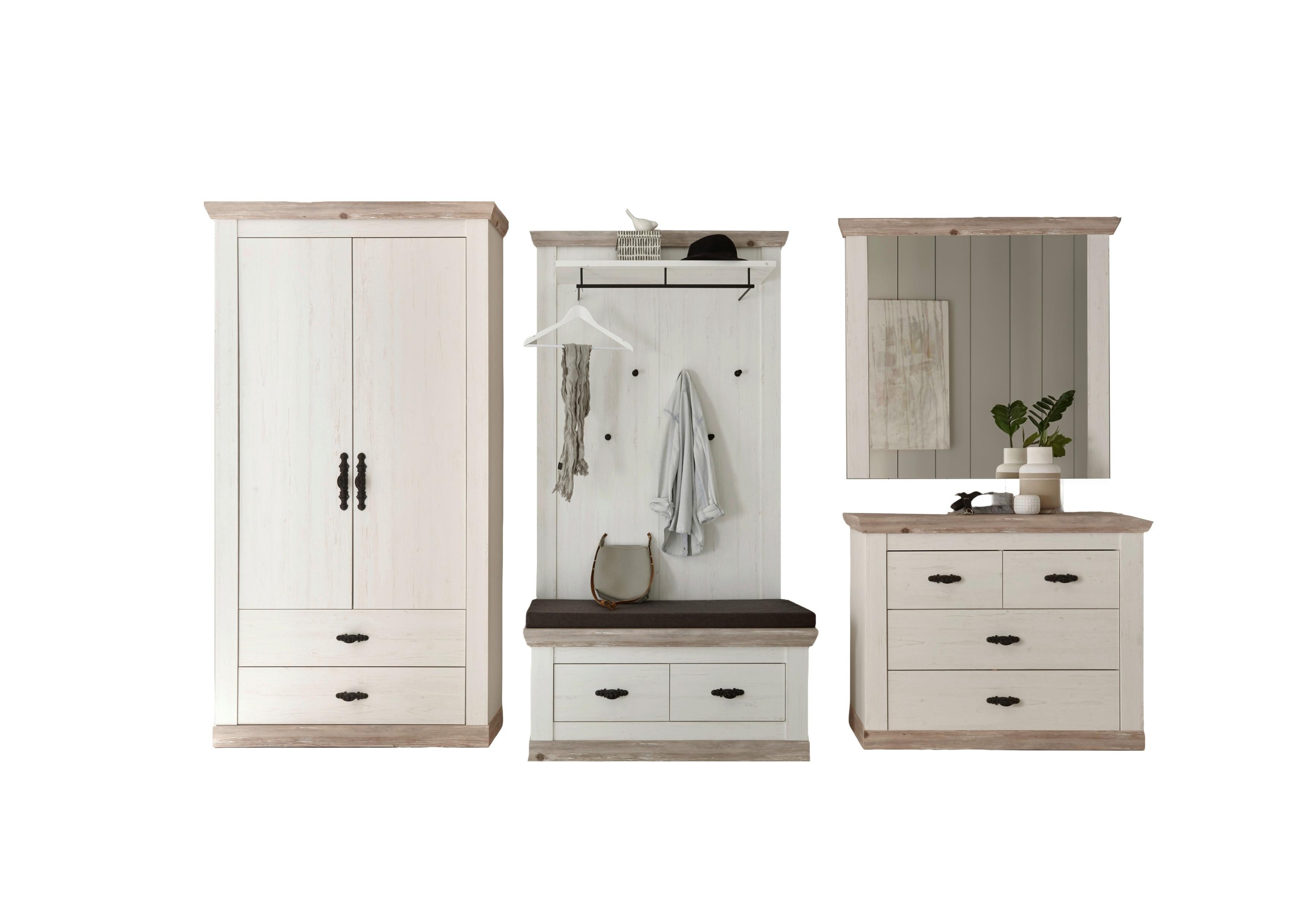 Garderobe Florenz Pinienfarb./Hellbraun B: 341cm - Hellbraun/Pinienfarben, Design, Holzwerkstoff (341/201/45cm) - MID.YOU