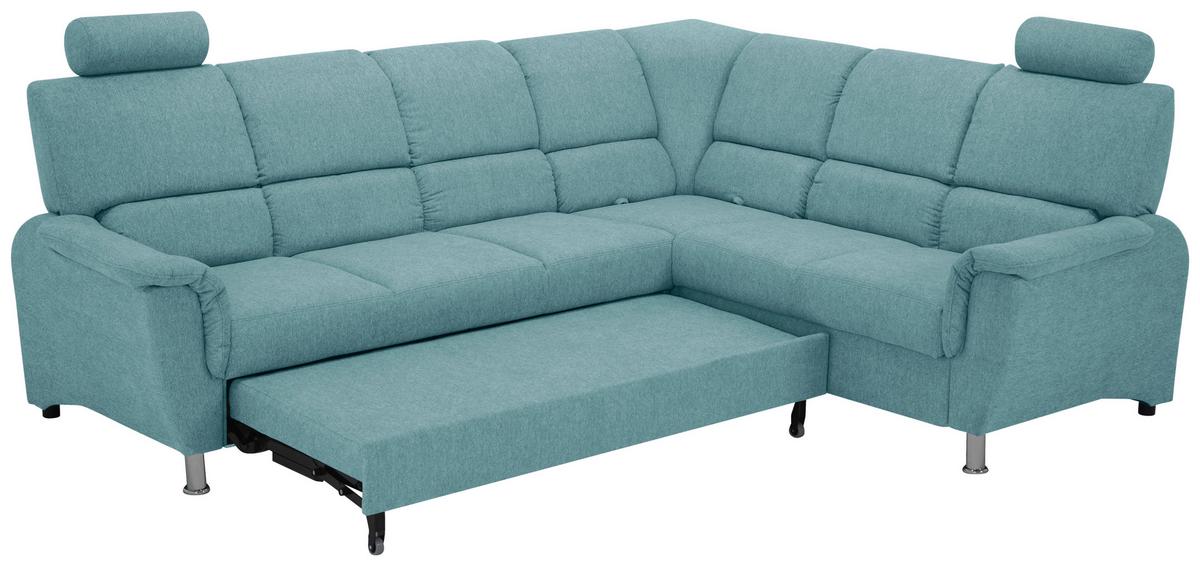 Sedačka MARSYLIA, pravá, modrá - modrá/černá, Design, kov/dřevo (270/219cm) - MID.YOU