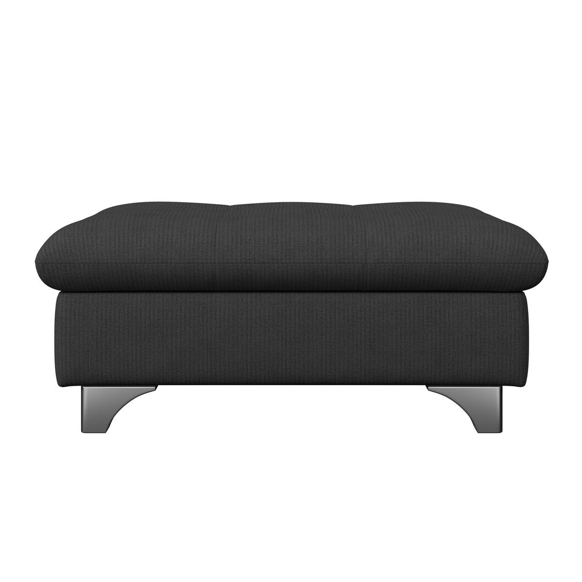 Hocker Gemini Schwarz, B: 108cm - Chromfarben/Schwarz, KONVENTIONELL, Textil (108/46/108cm)