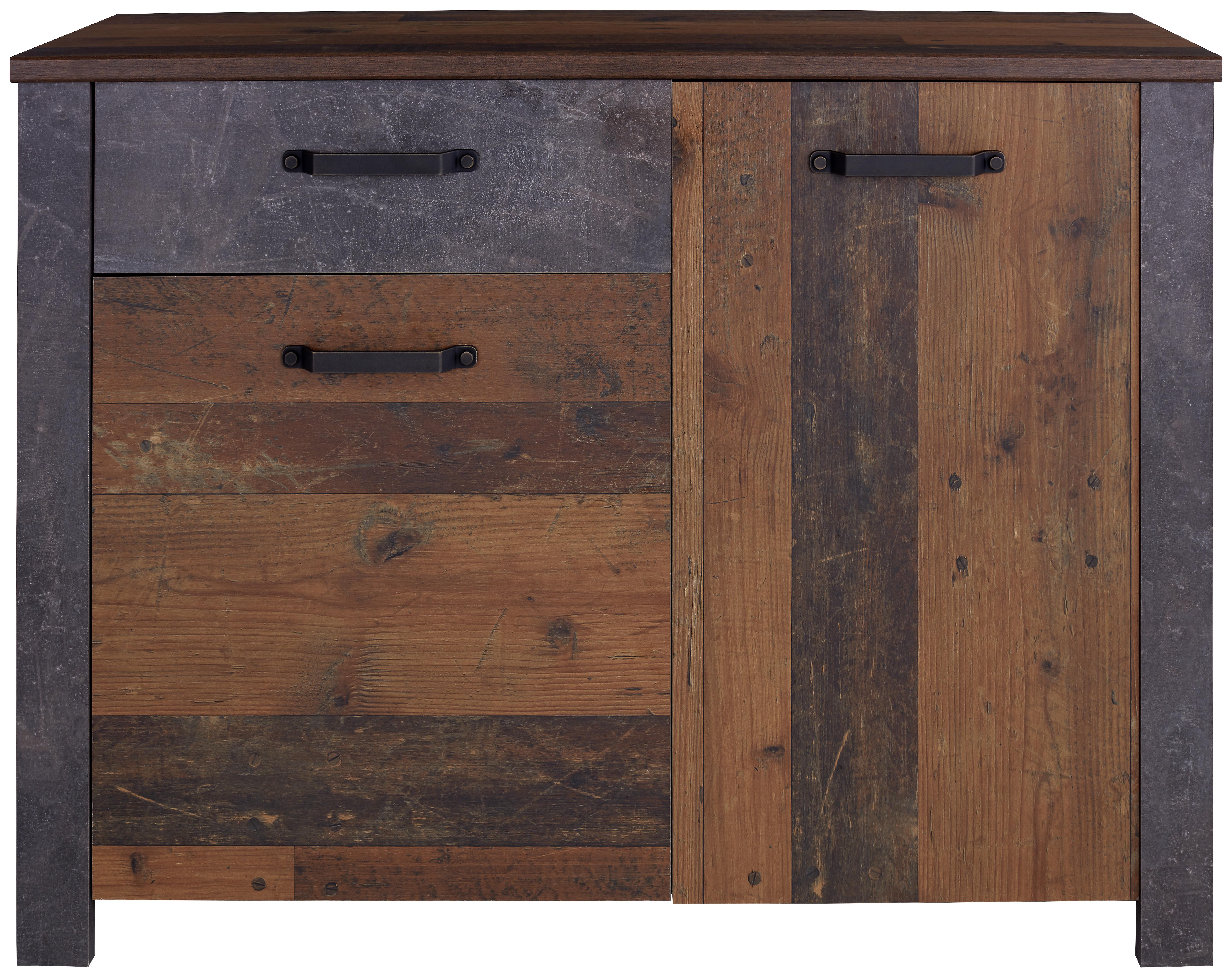 Komoda Ontario - čierna/farby duba, Moderný, kompozitné drevo/plast (116,5/86/41,5cm) - Ondega