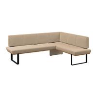 Eckbank Tristan Webstoff beige, S:245x175cm - Beige/Schwarz, MODERN, Holz/Textil (245/175cm) - James Wood