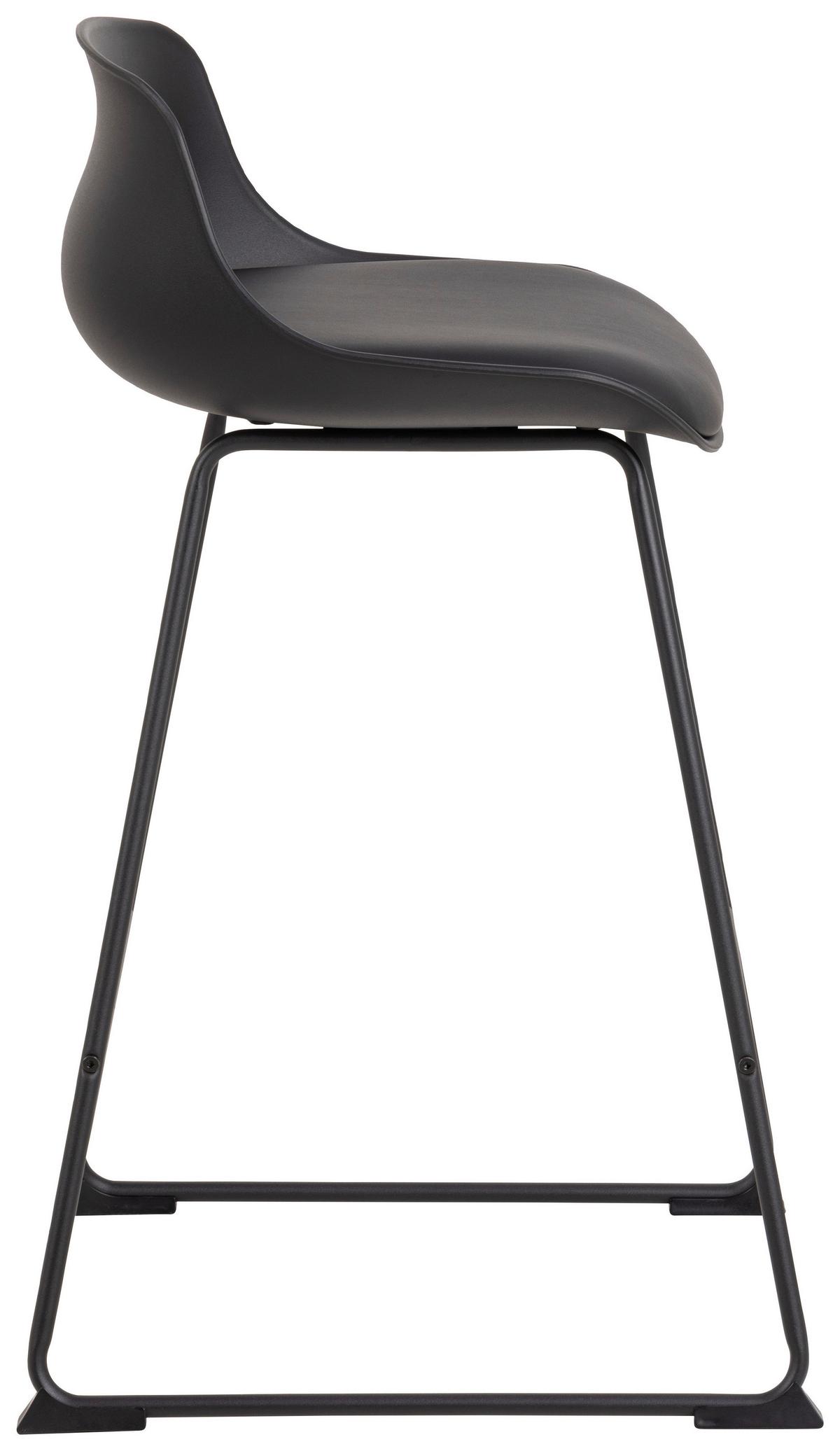 Besucherstuhl Tina Gepolstert Schwarz Bis 110 Kg - Schwarz, MODERN, Textil/Metall (50/84/49cm) - MID.YOU