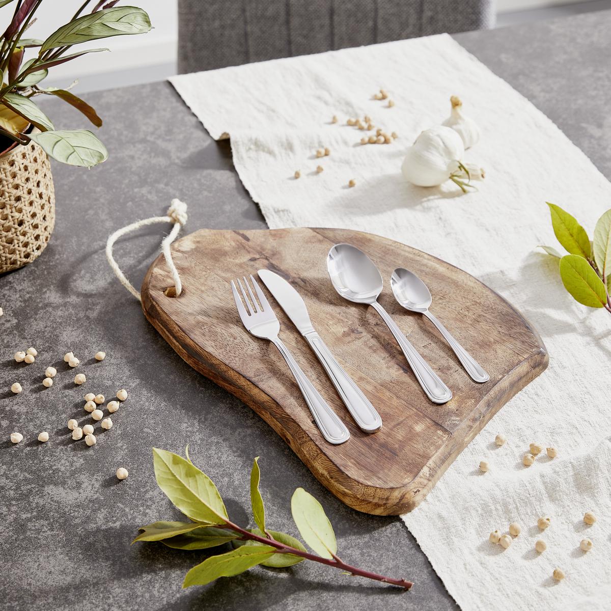 Besteckset 24-teilig Sanja Für 6 Personen - Edelstahlfarben, MODERN, Metall - Luca Bessoni
